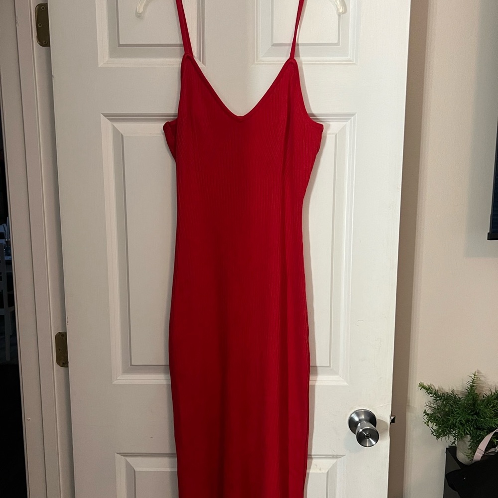 Freshman 1996 Red V-Neck Dress